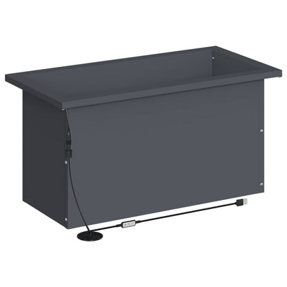 Garden Planter with LED Antracite 30 x 60 x 30 cm Steel
