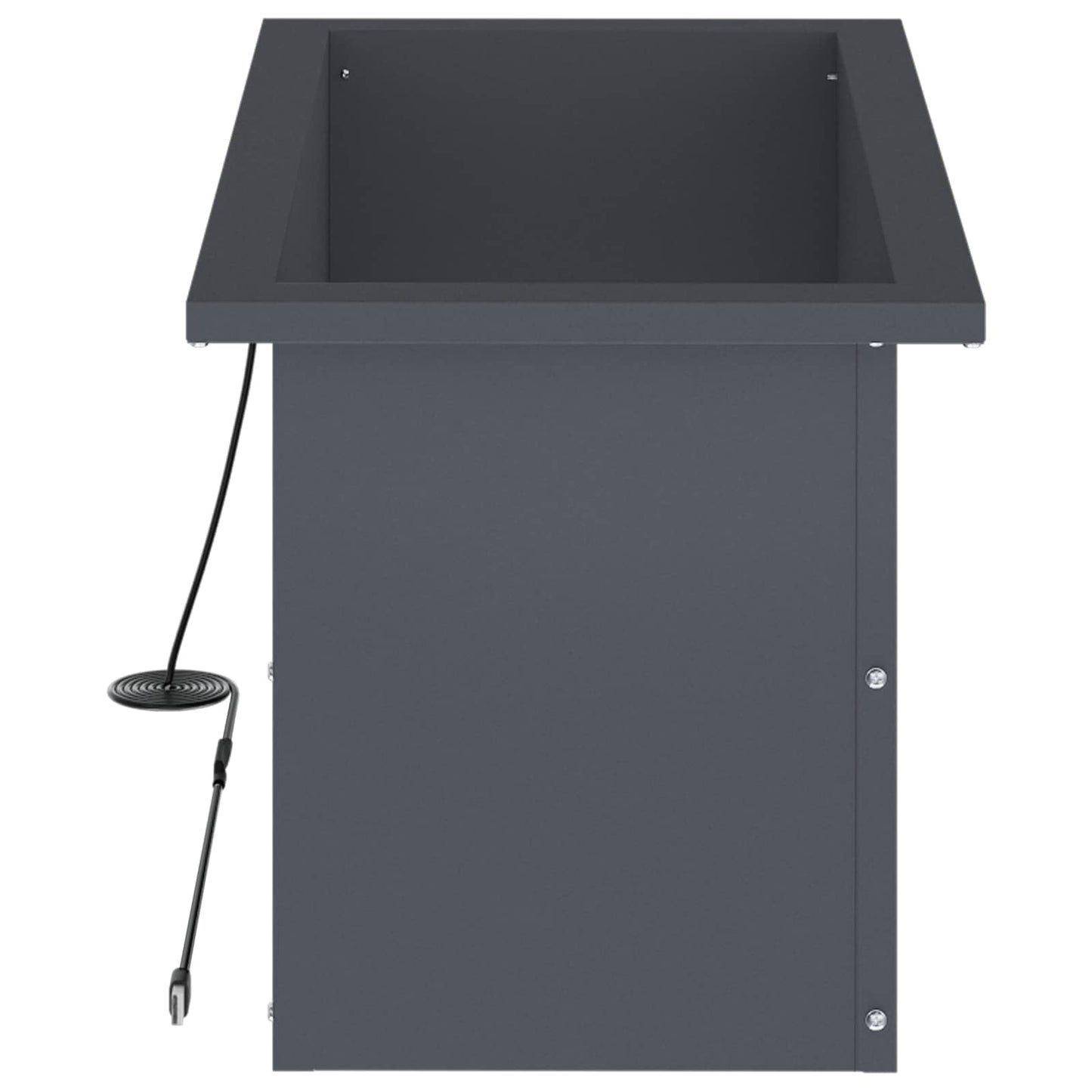 Garden Planter with LED Antracite 30 x 60 x 30 cm Steel