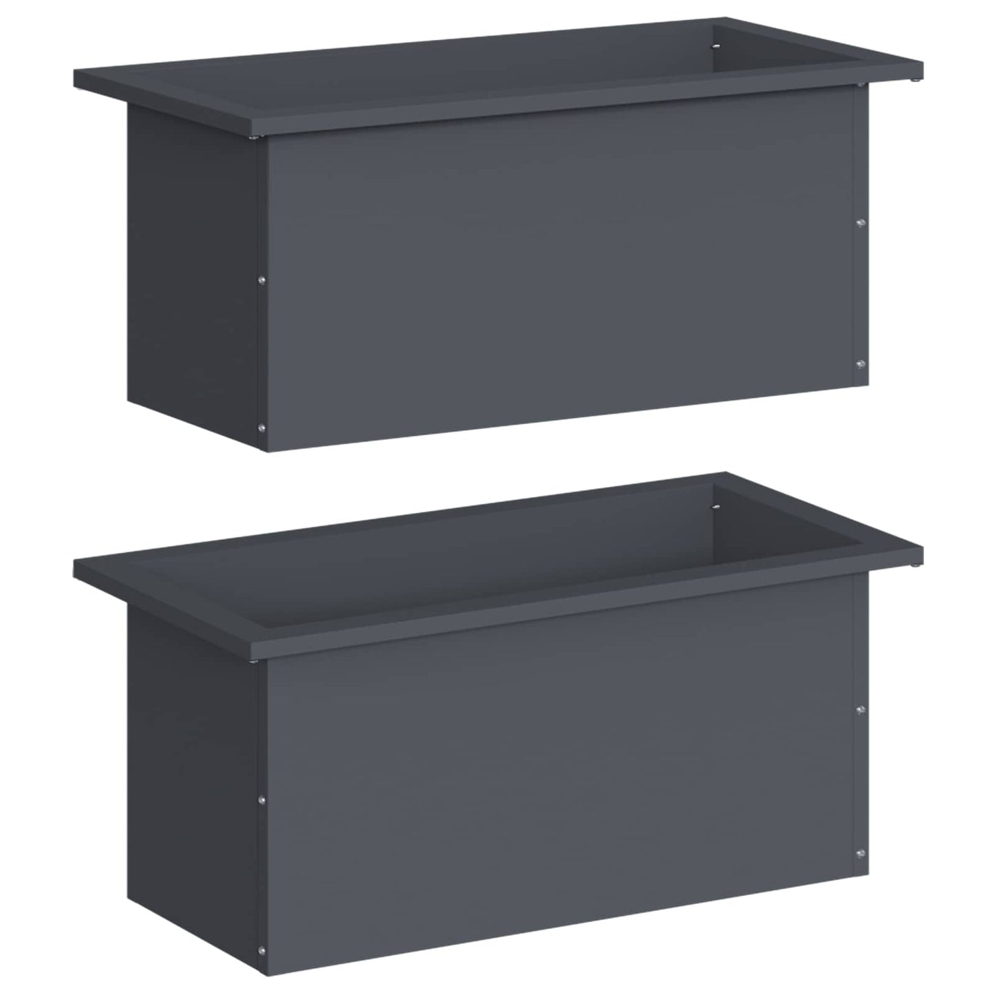 Garden Planter with LED 2 pcs Antracite 30 x 60 x 30 cm Steel