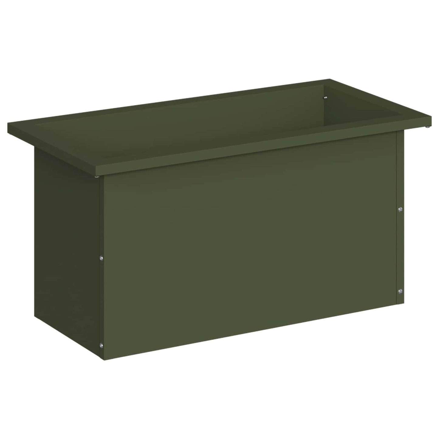 Garden Planter with LED Olive Green 30 x 60 x 30 cm Steel