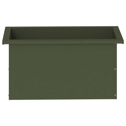 Garden Planter with LED 2 pcs Olive Green 30 x 60 x 30 cm Steel