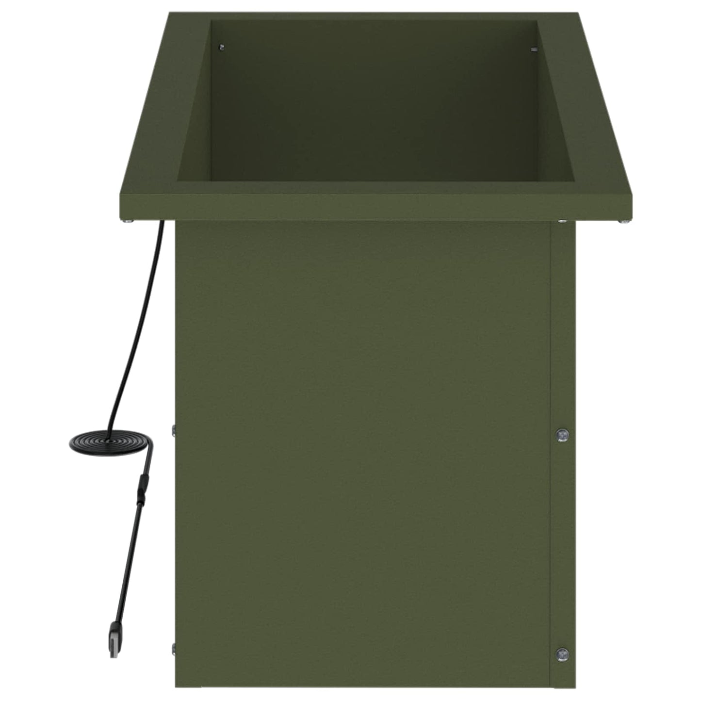 Garden Planter with LED 2 pcs Olive Green 30 x 60 x 30 cm Steel