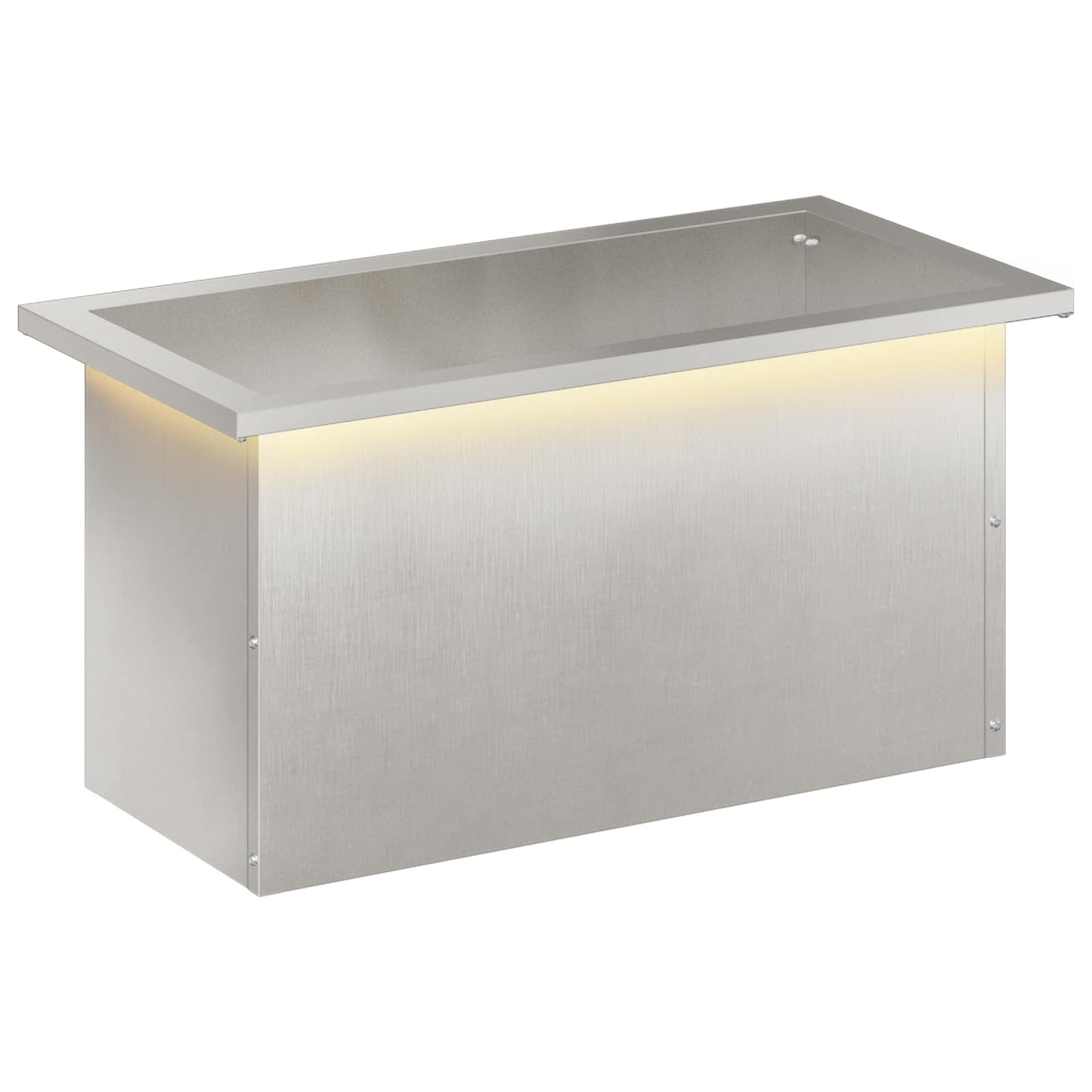 Garden Planter with LED Silver 30 x 60 x 30 cm Stainless Steel