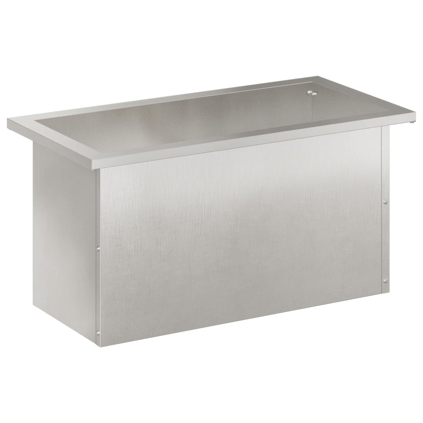 Garden Planter with LED Silver 30 x 60 x 30 cm Stainless Steel