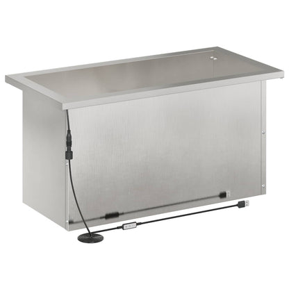 Garden Planter with LED 2 pcs Silver 30 x 60 x 30 cm