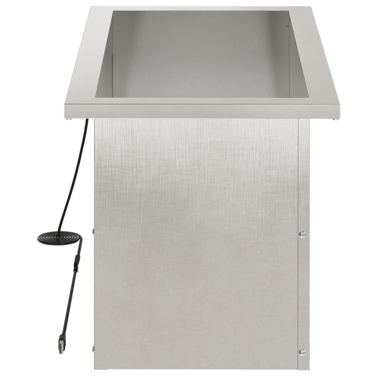 Garden Planter with LED 2 pcs Silver 30 x 60 x 30 cm