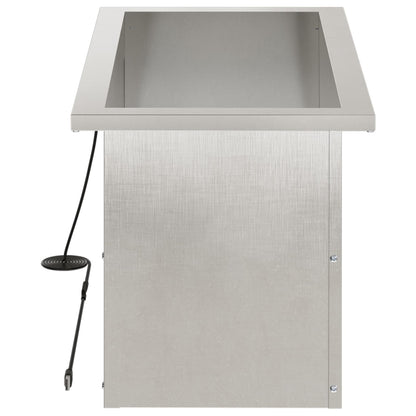 Garden Planter with LED 2 pcs Silver 30 x 60 x 30 cm
