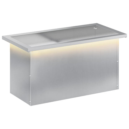Garden Planter with LED Silver 30 x 60 x 30 cm Galvanised Steel