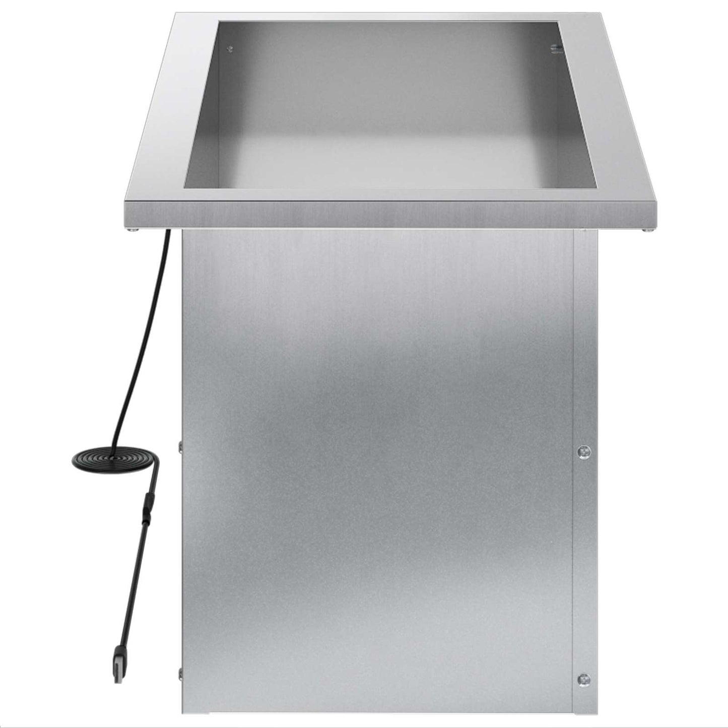 Garden Planter with LED Silver 30 x 60 x 30 cm Galvanised Steel