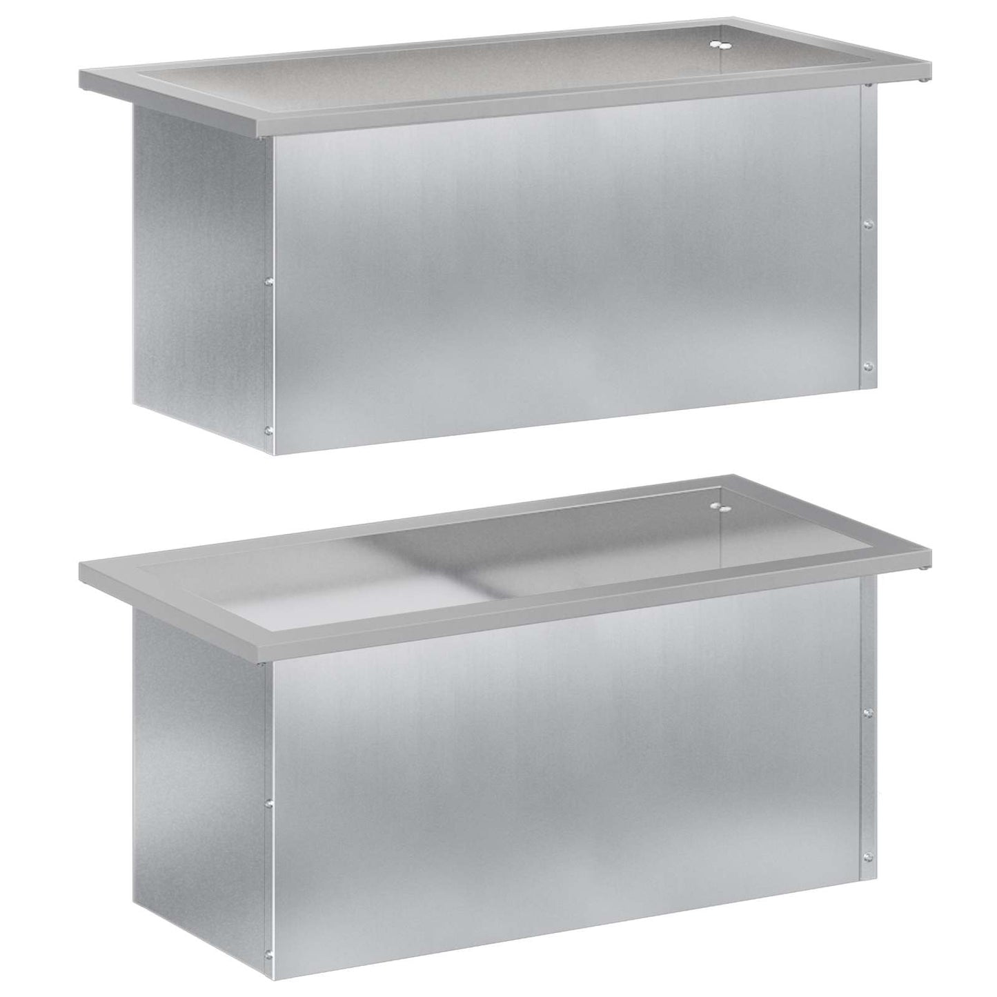 Garden Planter with LED 2 pcs Silver 30 x 60 x 30 cm
