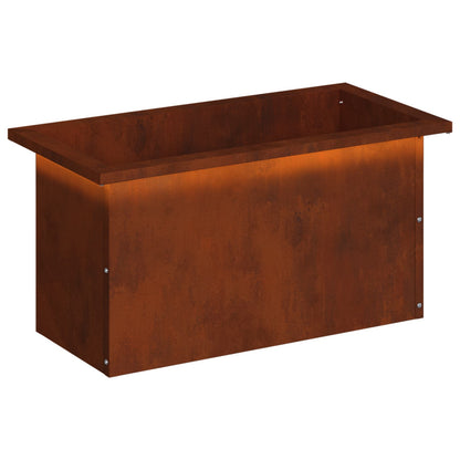 Garden Planter with LED Rusty 30 x 60 x 30 cm Weathering Steel