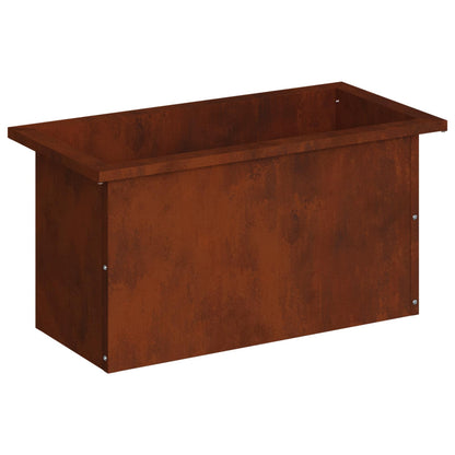 Garden Planter with LED Rusty 30 x 60 x 30 cm Weathering Steel