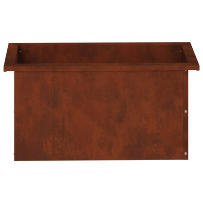 Garden Planter with LED Rusty 30 x 60 x 30 cm Weathering Steel
