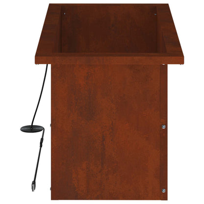 Garden Planter with LED Rusty 30 x 60 x 30 cm Weathering Steel