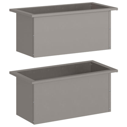 Garden Planter with LED 2 pcs Rusty 30 x 60 x 30 cm