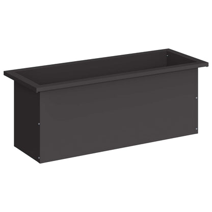 Garden Planter with LED Black 30 x 80 x 30 cm Steel