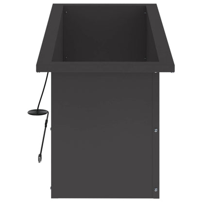 Garden Planter with LED Black 30 x 80 x 30 cm Steel