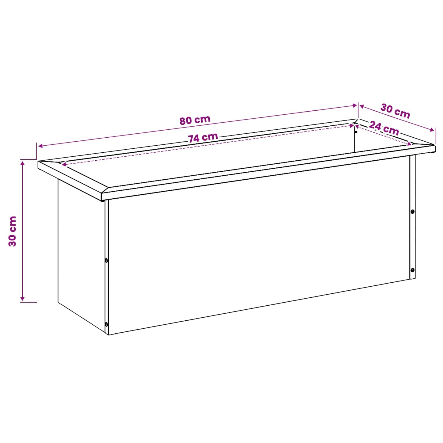 Garden Planter with LED 2 pcs Black 30 x 80 x 30 cm Steel