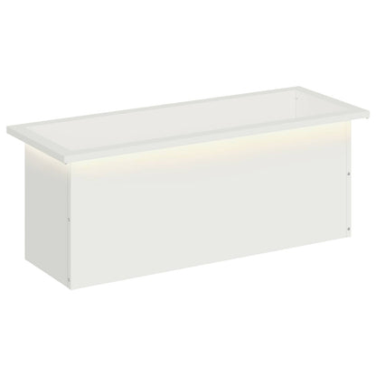 Garden Planter with LED White 30 x 80 x 30 cm Steel