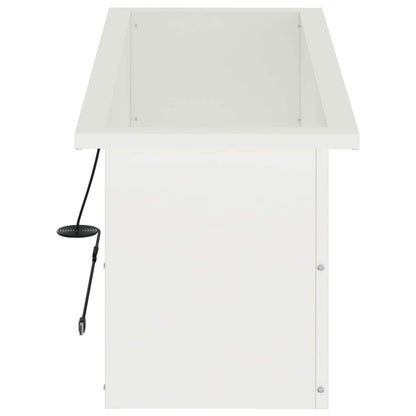 Garden Planter with LED White 30 x 80 x 30 cm Steel