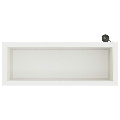Garden Planter with LED White 30 x 80 x 30 cm Steel