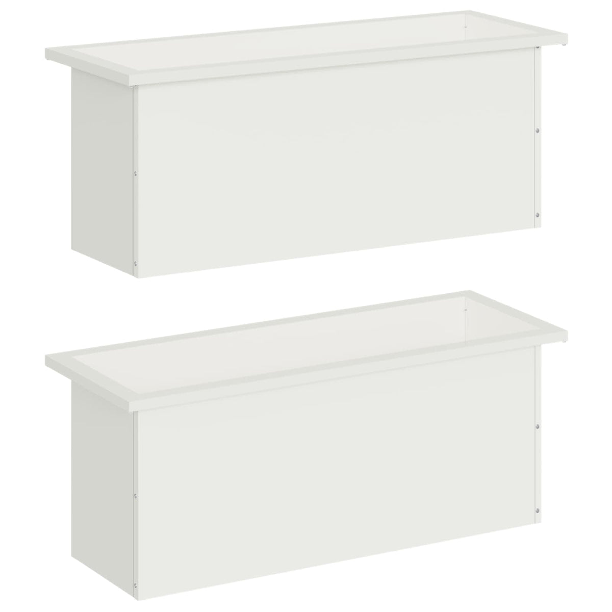 Garden Planter with LED 2 pcs White 30 x 80 x 30 cm Steel