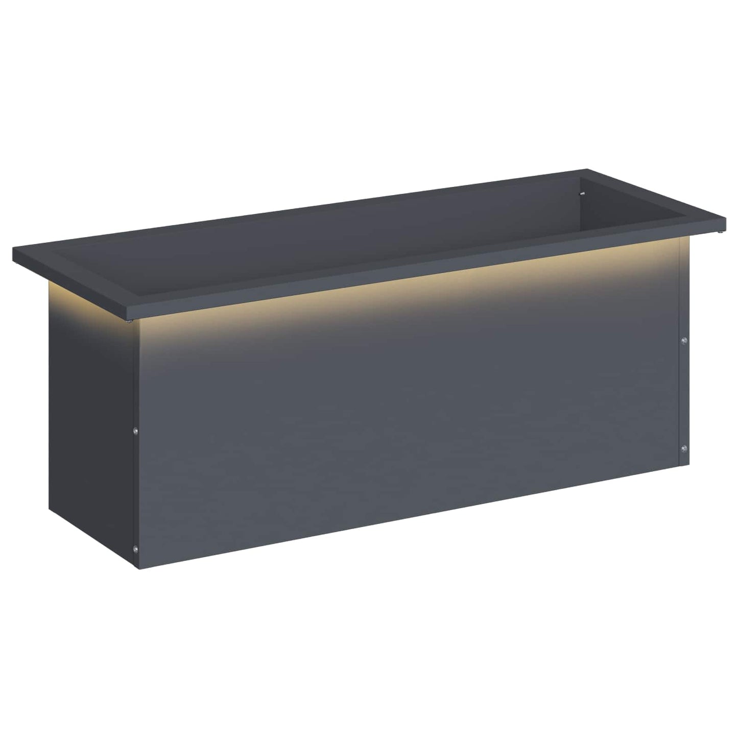 Garden Planter with LED Antracite 30 x 80 x 30 cm Steel
