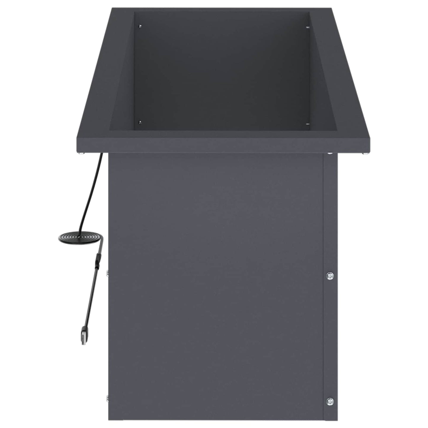 Garden Planter with LED Antracite 30 x 80 x 30 cm Steel