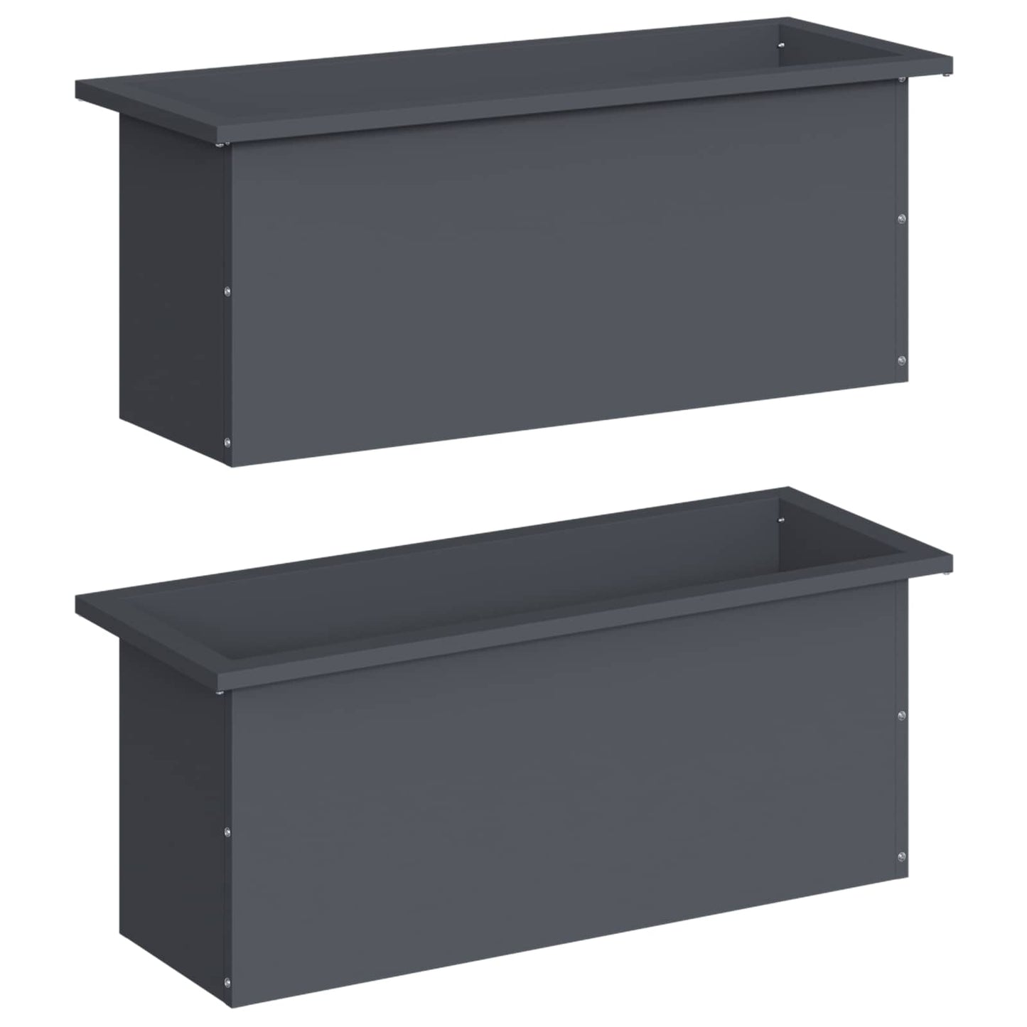 Garden Planter with LED 2 pcs Antracite 30 x 80 x 30 cm Steel
