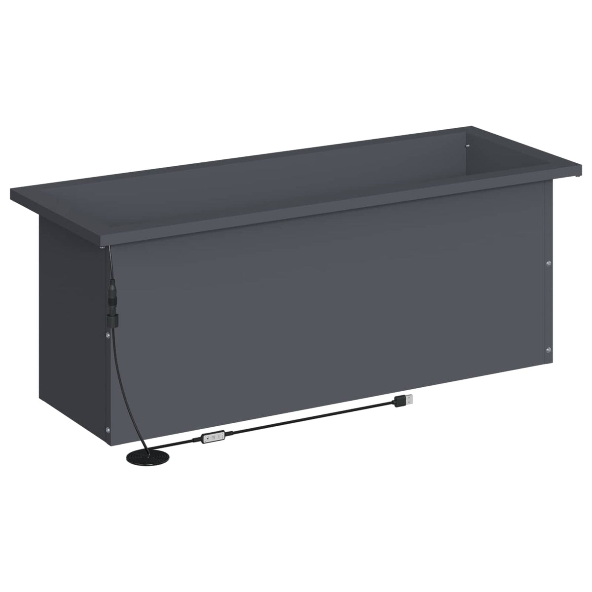 Garden Planter with LED 2 pcs Antracite 30 x 80 x 30 cm Steel
