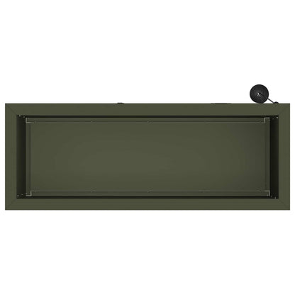 Garden Planter with LED 2 pcs Olive Green 30 x 80 x 30 cm Steel