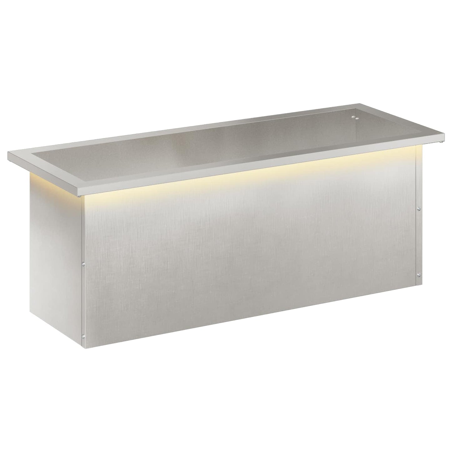 Garden Planter with LED Silver 30 x 80 x 30 cm Stainless Steel