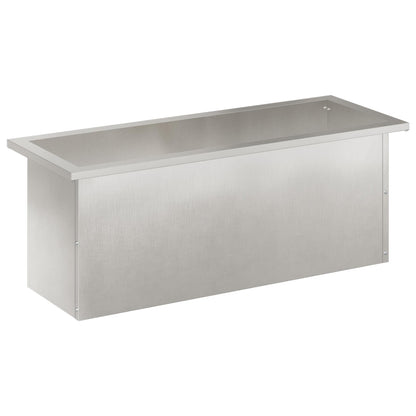 Garden Planter with LED Silver 30 x 80 x 30 cm Stainless Steel