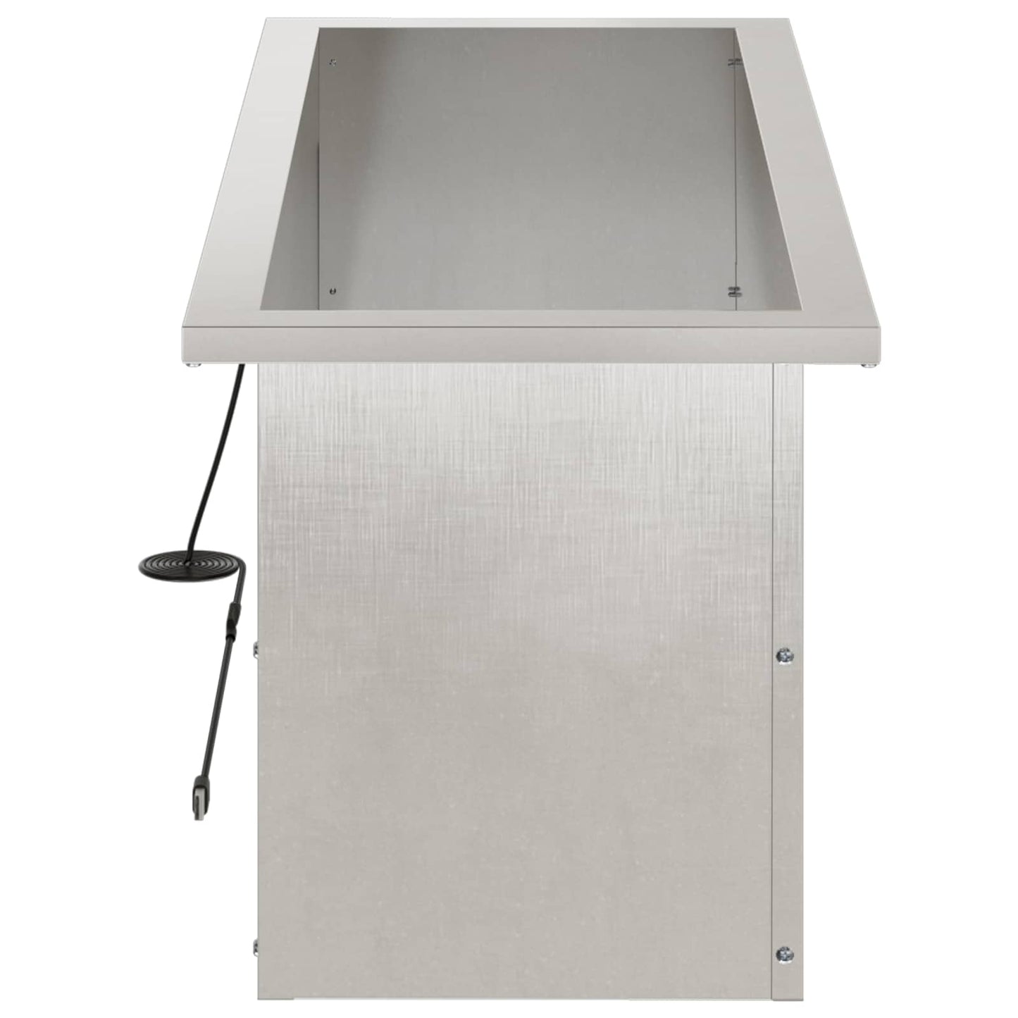 Garden Planter with LED Silver 30 x 80 x 30 cm Stainless Steel