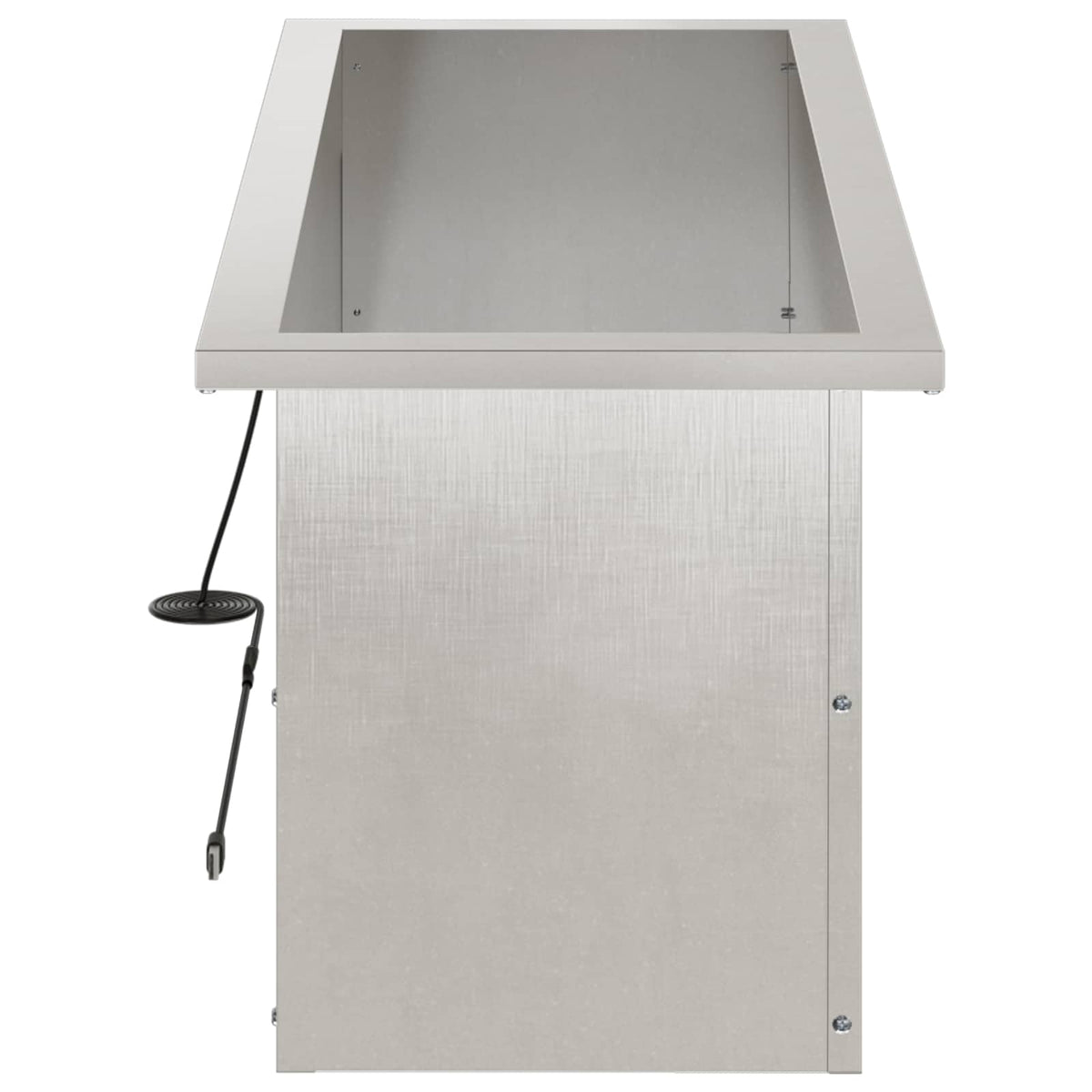 Garden Planter with LED Silver 30 x 80 x 30 cm Stainless Steel