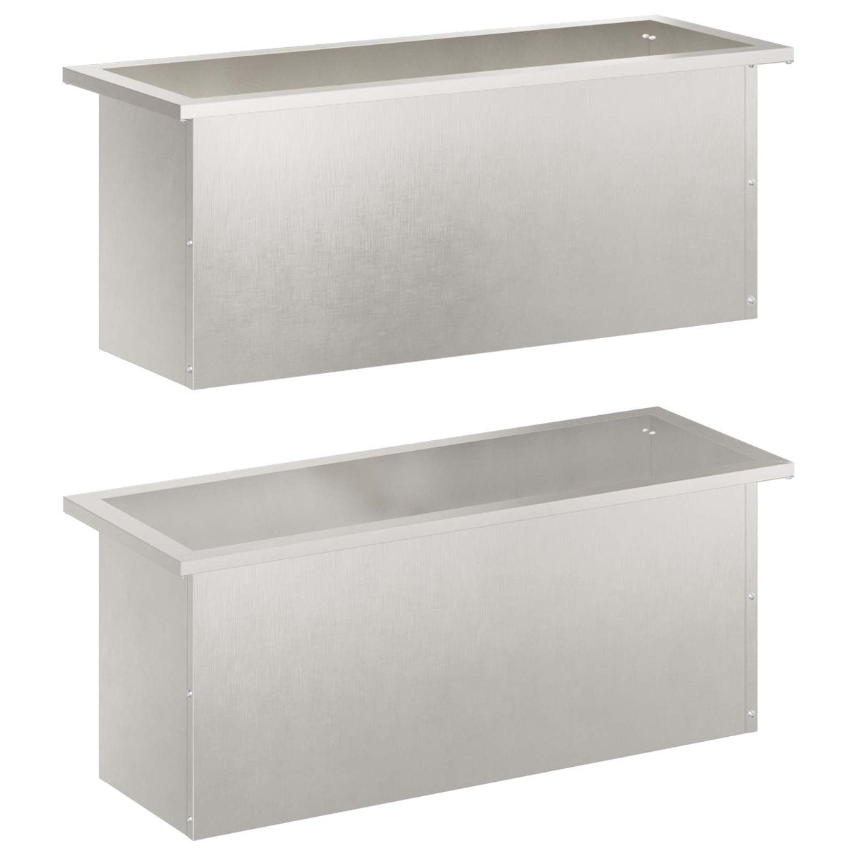 Garden Planter with LED 2 pcs Silver 30 x 80 x 30 cm