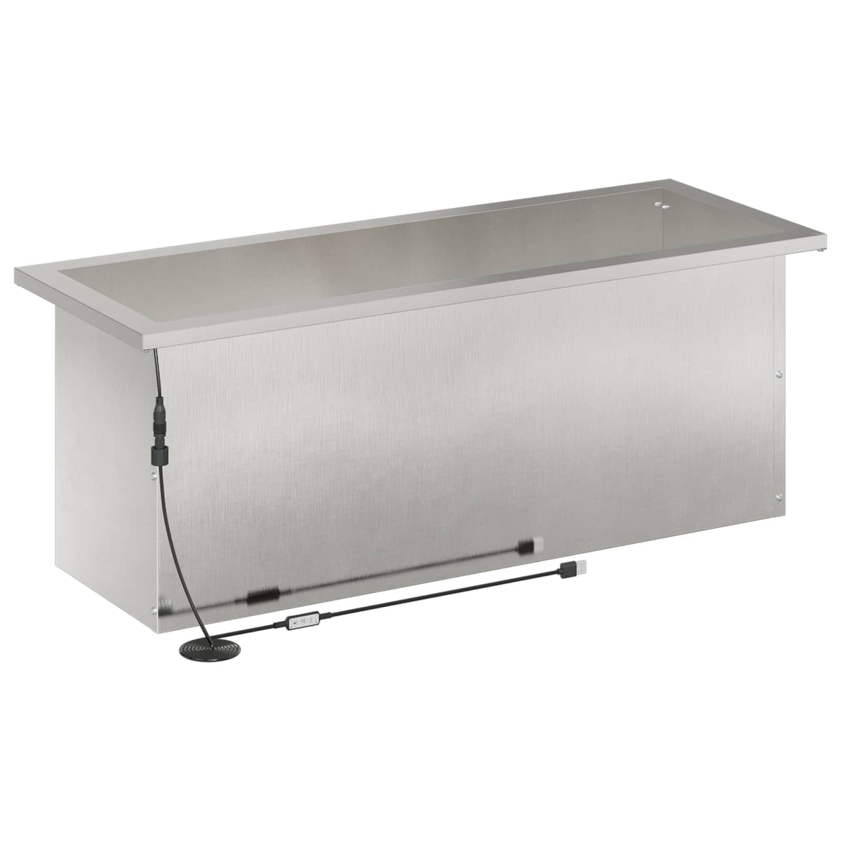 Garden Planter with LED 2 pcs Silver 30 x 80 x 30 cm
