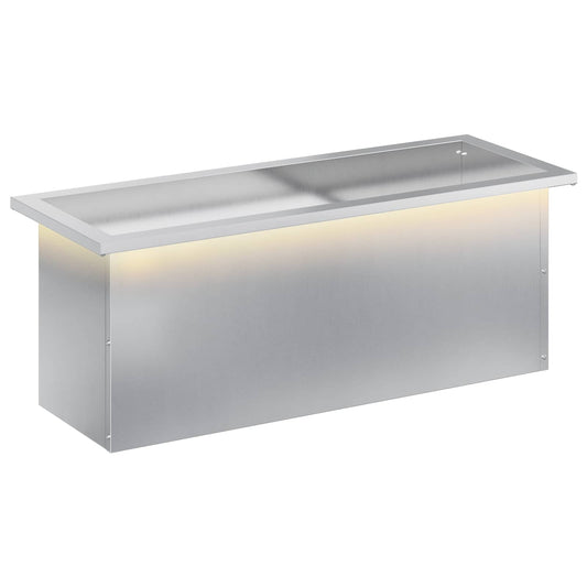 Garden Planter with LED Silver 30 x 80 x 30 cm Galvanised Steel