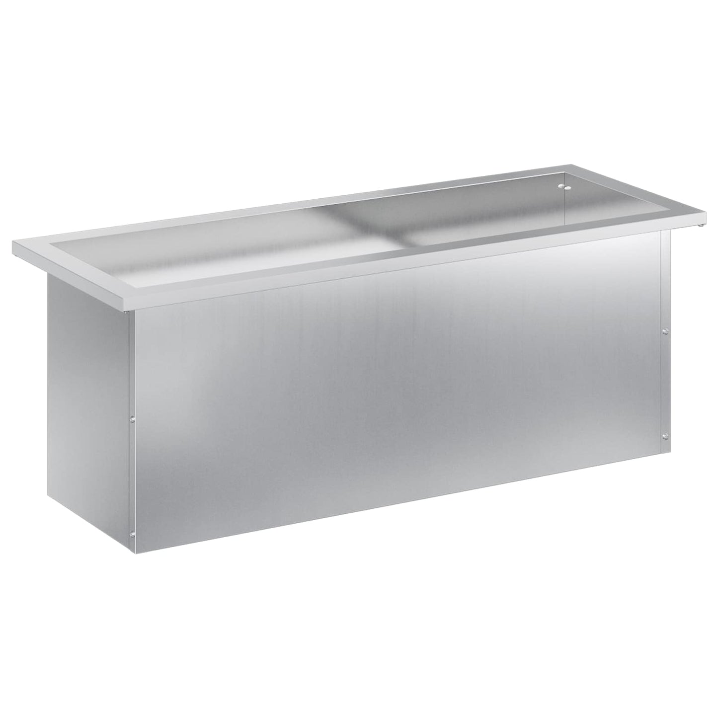 Garden Planter with LED Silver 30 x 80 x 30 cm Galvanised Steel