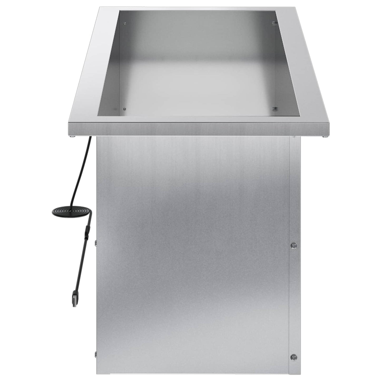 Garden Planter with LED Silver 30 x 80 x 30 cm Galvanised Steel