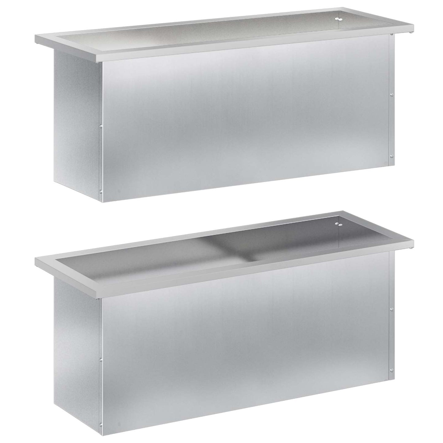 Garden Planter with LED 2 pcs Silver 30 x 80 x 30 cm