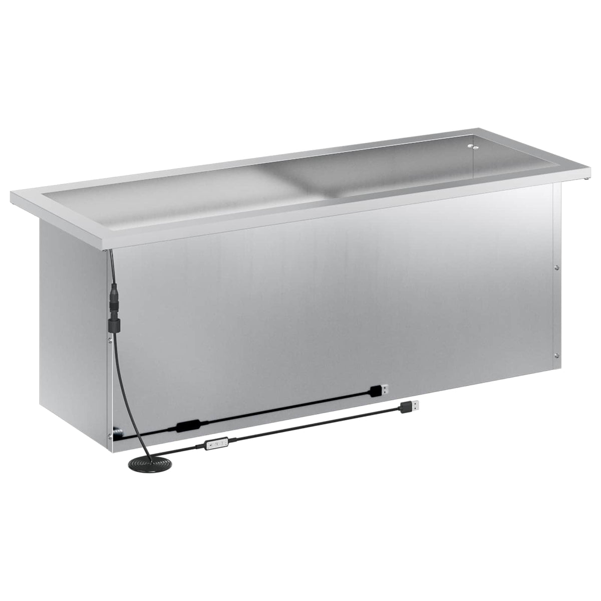 Garden Planter with LED 2 pcs Silver 30 x 80 x 30 cm