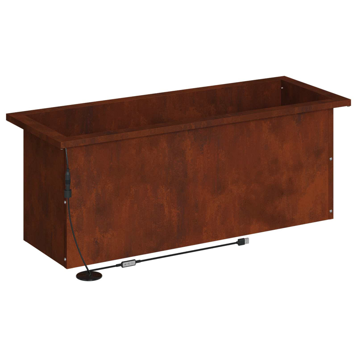 Garden Planter with LED 2 pcs Rusty 30 x 80 x 30 cm
