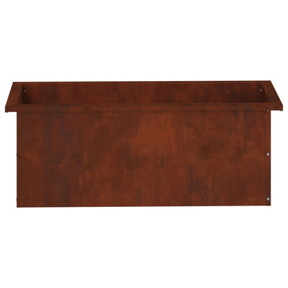 Garden Planter with LED 2 pcs Rusty 30 x 80 x 30 cm