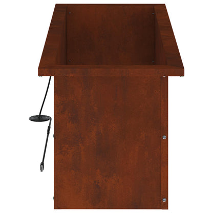 Garden Planter with LED 2 pcs Rusty 30 x 80 x 30 cm