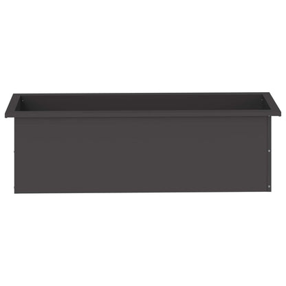 Garden Planter with LED Black 30 x 100 x 30 cm Steel