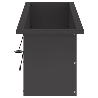 Garden Planter with LED Black 30 x 100 x 30 cm Steel