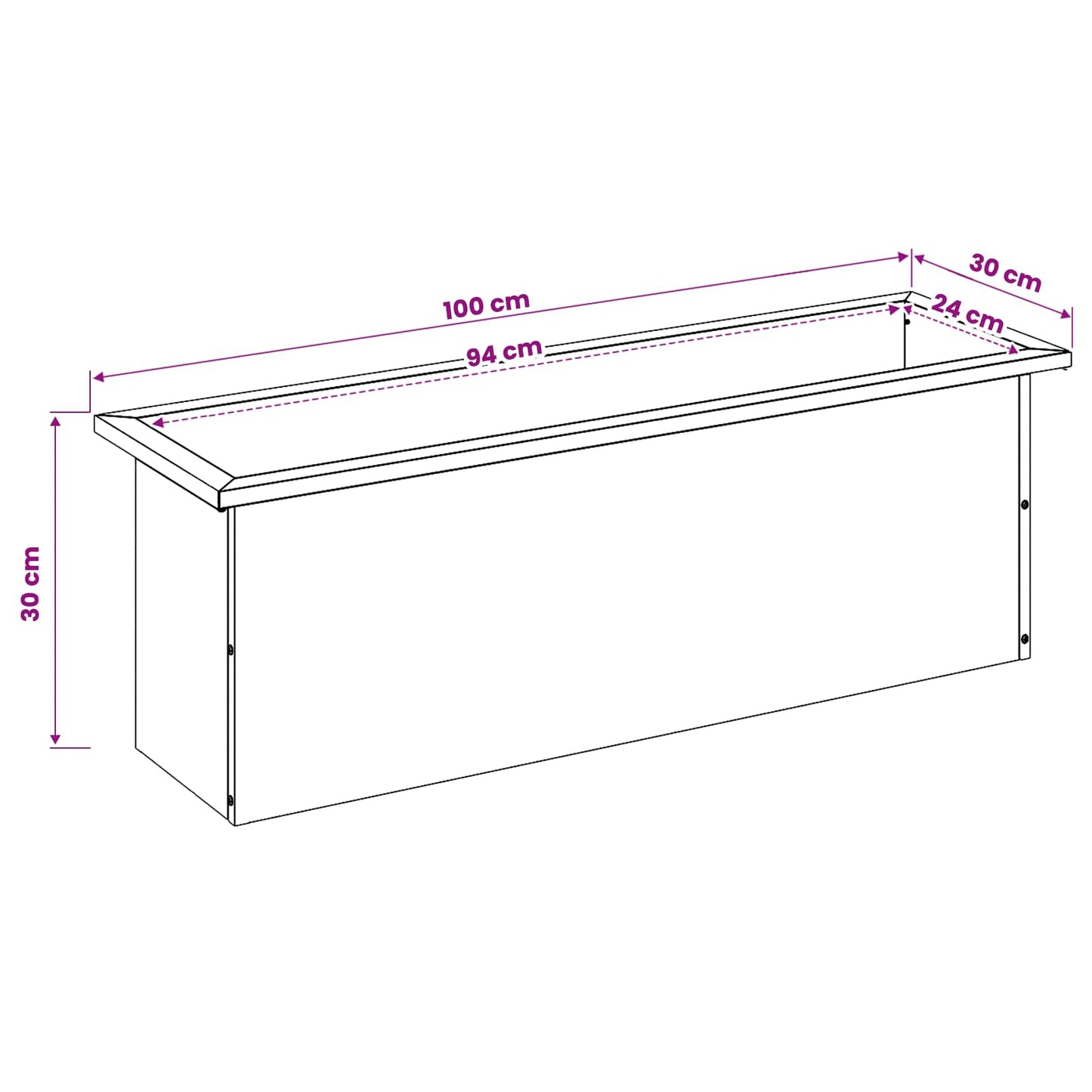 Garden Planter with LED 2 pcs Black 30 x 100 x 30 cm Steel