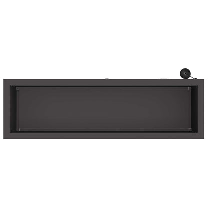 Garden Planter with LED 2 pcs Black 30 x 100 x 30 cm Steel