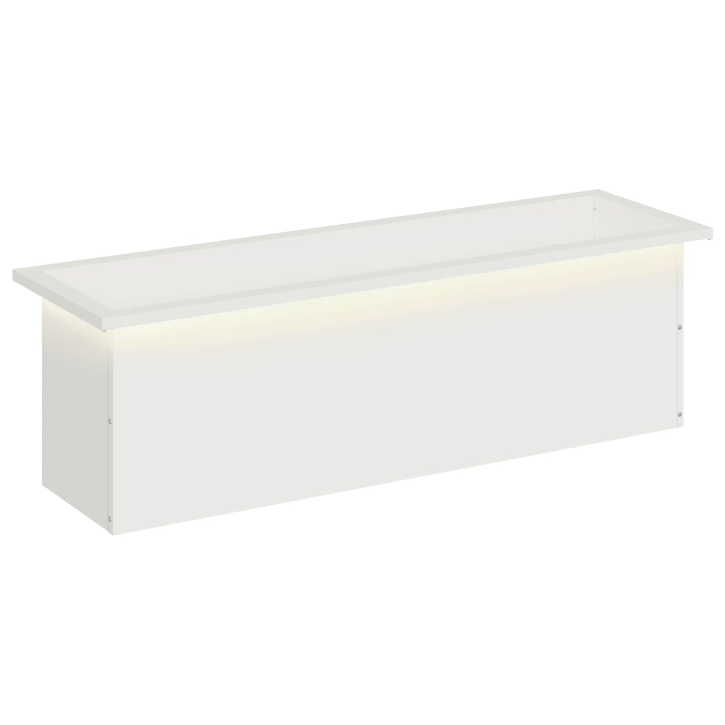 Garden Planter with LED White 30 x 100 x 30 cm Steel